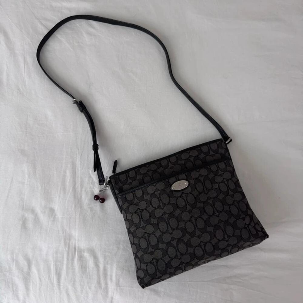 Coach File Crossbody in Signature Jacquard with leather trim